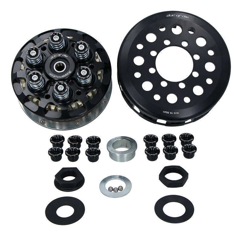 Slipper clutch 6-springs adjustable, includes basket and pressure plate in black. More arriving.