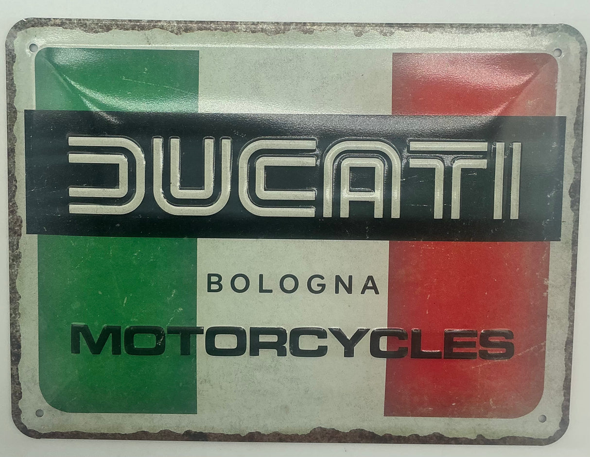 Garage Art. Rustic Ducati steel sign