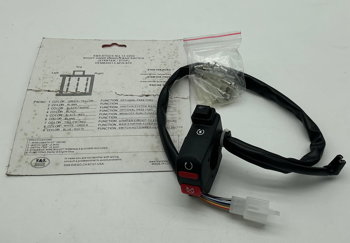 Right hand kill switch + Electric start. Budget option