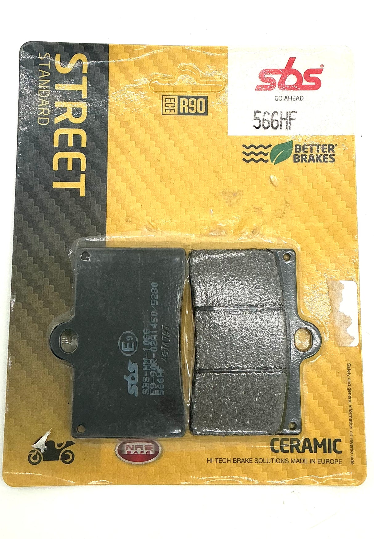 SBS Ceramic Street pads. 1 pin caliper SBS 566HF. BMW F800, Ducati, Scrambler, Guzzi +