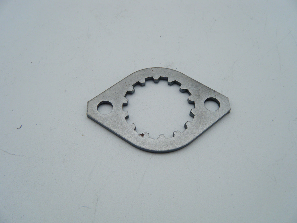 Sprocket retainer plates new. These hold the front sprocket on. 2 bolt holes 82610111A