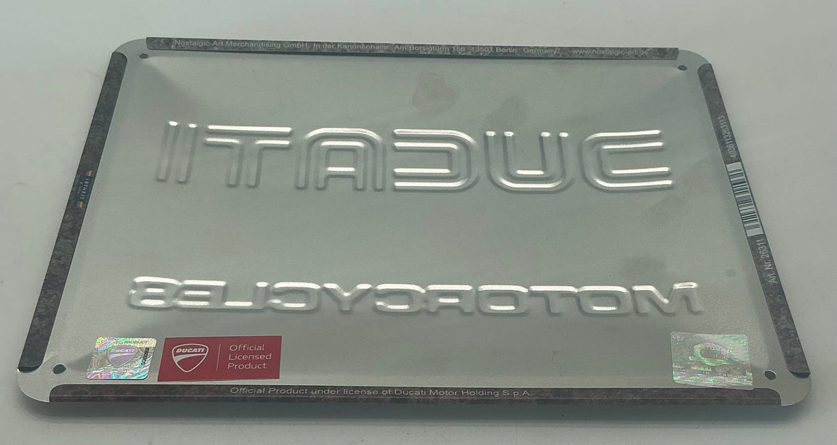 Garage Art.  Rustic Ducati steel sign