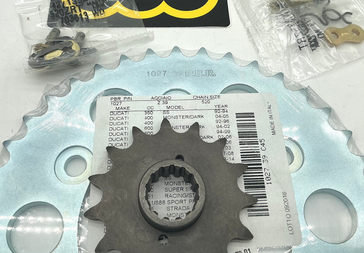 400 600 750, 800 900SS, + 900ss ie  Chain and Sprocket kit. Kit #7