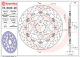Brembo 330mm disc. Ducati 1098-1198,  Panigale,  Panigale V4. Multistrada V4 +