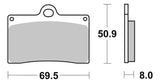 SBS Ceramic Street pads. 1 pin caliper SBS 566HF. BMW F800, Ducati, Scrambler, Guzzi +