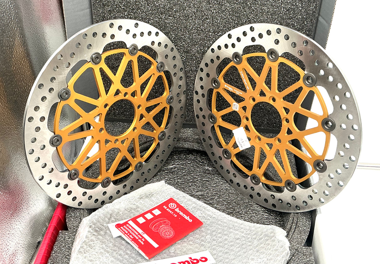 Brembo 320mm race brake discs. PAIR. Aprilia , Guzzi, Ducati. Even Yamaha + Bimota + KTM.