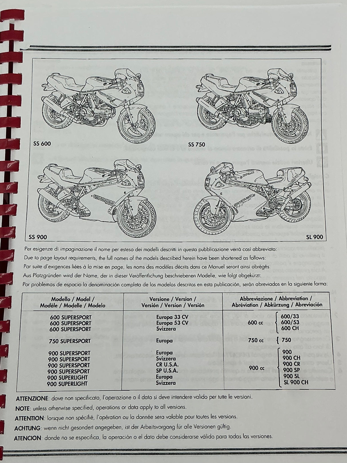 Ducati 600 750-900 SS Manual