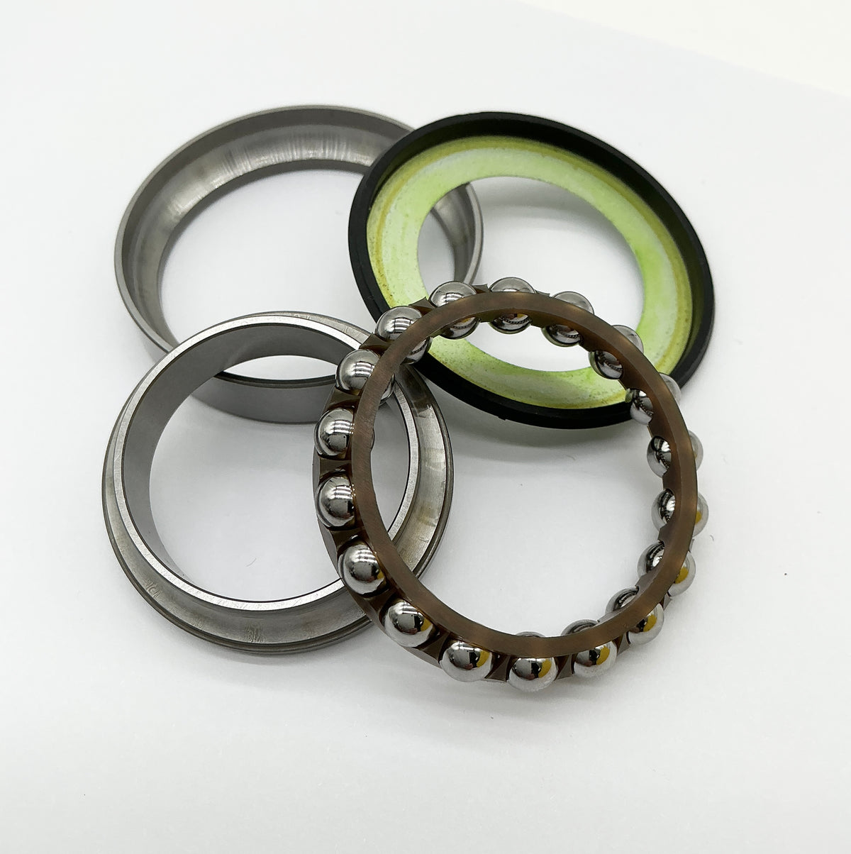 Steering head bearings. Large. Cheap and cheerful. Whole set