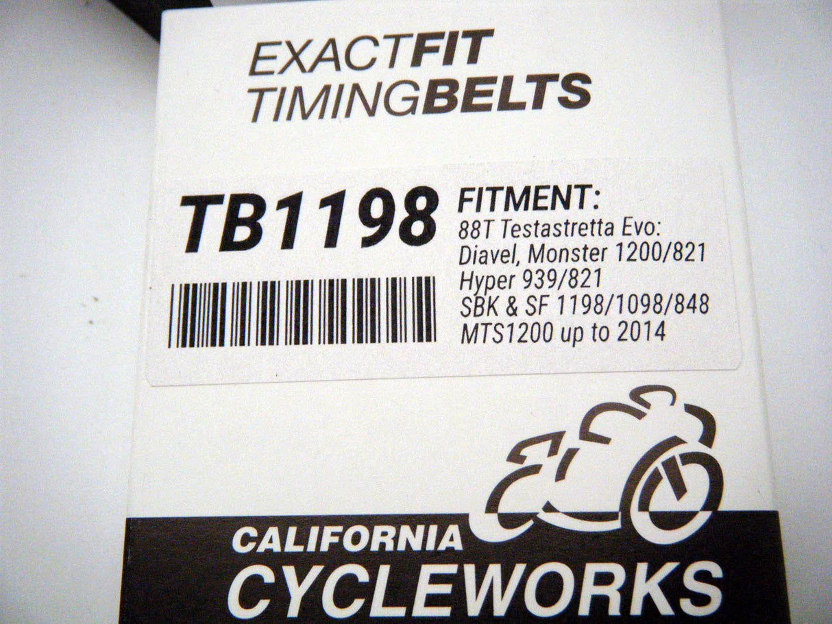 ExactFit timing belts TB1198- 848, 1098, 1198, Mts950, early MTS1200, Supersport 2017-